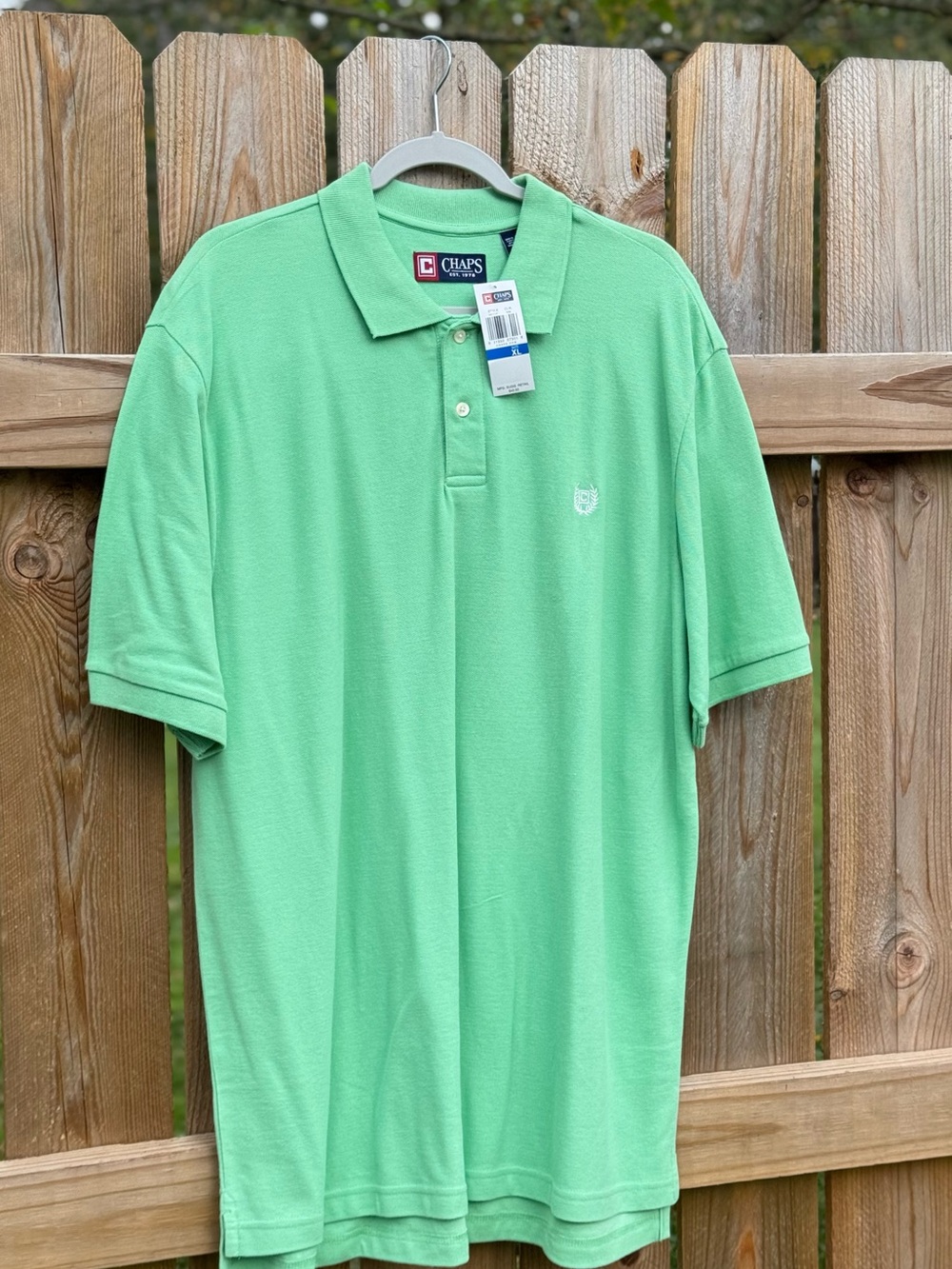 NWT Chaps Polo Shirt Men's XL X-Large Lime Green Classic Fit